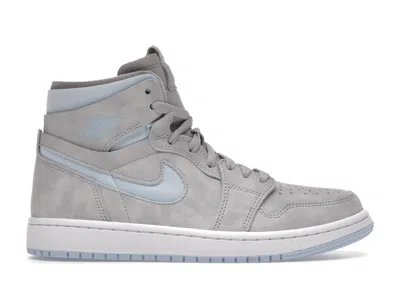 Pre-owned Jordan 1 High Zoom Air Cmft (women's) Sneakers In Grey Fog/celestine Blue/white