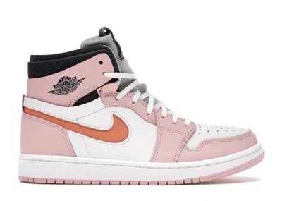 Pre-owned Jordan 1 High Zoom Air Cmft (women's) Sneakers In Pink Glaze/cactus Flower/white