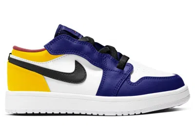 Pre-owned Jordan 1 Low Alt Royal Yellow Sneakers In White/track Red/deep Sapphire Blue