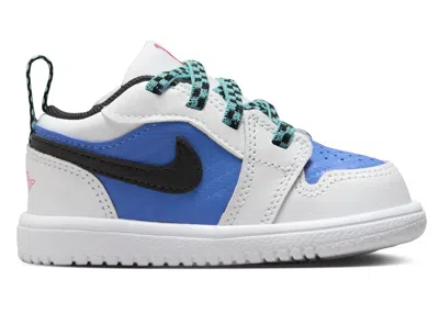 Pre-owned Jordan 1 Low Alt Se Black Sneakers In White/hyper Royal/hyper Jade In Multi