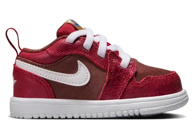 Pre-owned Jordan 1 Low Alt Se Bread, Butter & Sole Sneakers In Dark Pony/varsity Red/metallic Gold