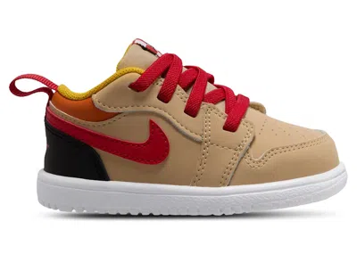 Pre-owned Jordan 1 Low Alt Se Pizza Sneakers In Sesame/fire Red/white In Multi