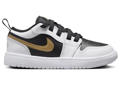 Pre-owned Jordan 1 Low Alt Sneakers In White/black/metallic Gold