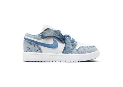 Pre-owned Jordan 1 Low Alt Washed Denim Sneakers In White/dutch Blue