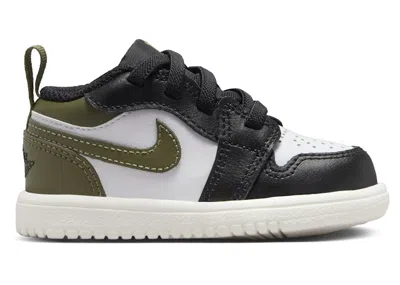 Pre-owned Jordan 1 Low Alt White Sneakers In Black/medium Olive/sail