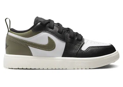 Pre-owned Jordan 1 Low Alt White Sneakers In Black/medium Olive/sail In Multi