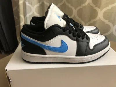 Pre-owned Jordan 1 Low Black University Blue White (w) Dc0774041 Us Size