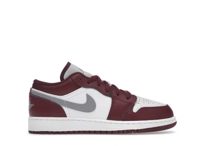 Pre-owned Jordan 1 Low Bordeaux Sneakers In Cherrywood Red/cement Grey/white