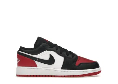 Pre-owned Jordan 1 Low Bred Toe 2.0 Sneakers In White/varsity Red