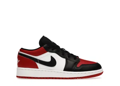 Pre-owned Jordan 1 Low Bred Toe Sneakers In Gym Red/white/black