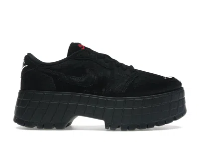 Pre-owned Jordan 1 Low Brooklyn (women's) Sneakers In Black/gym Red