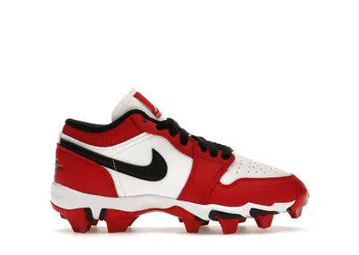 Pre-owned Jordan 1 Low Cleat Chicago Sneakers In White/gym Red/black