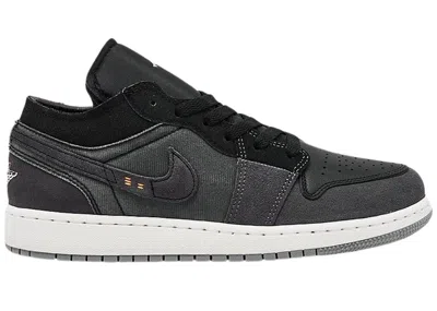 Pre-owned Jordan 1 Low Craft Inside Out Sneakers In Black/cement Grey/light Graphite