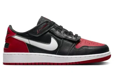 Pre-owned Jordan 1 Low Flyease Alternate Bred Toe Sneakers In Black/white/gym Red