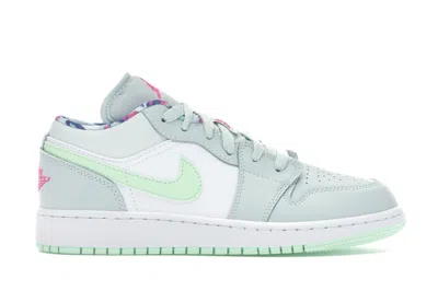 Pre-owned Jordan 1 Low Frosted Spruce Sneakers In Barely Grey/white/laser Fuchsia In Multi
