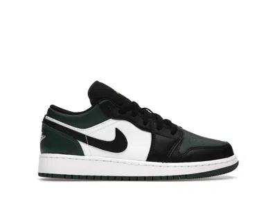 Pre-owned Jordan 1 Low Green Toe Sneakers In Noble Green/white/black