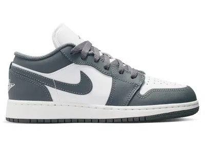 Pre-owned Jordan 1 Low Grey White Sneakers In Iron Grey/summit White