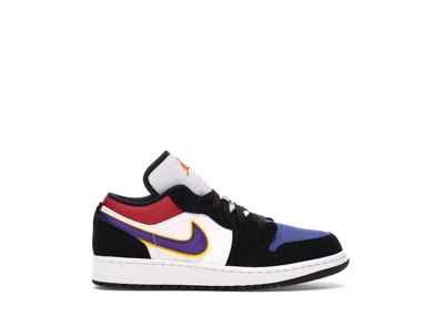Pre-owned Jordan 1 Low Lakers Top 3 Sneakers In Black/field Purple/white In Multi