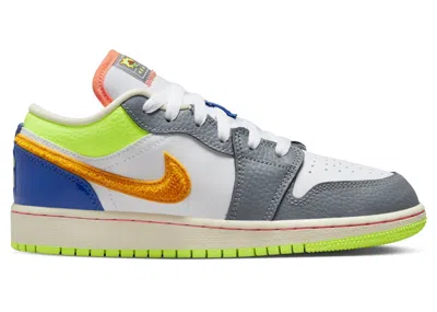 Pre-owned Jordan 1 Low Laser Orange Sneakers In White/coconut Milk/ghost Green In Multi