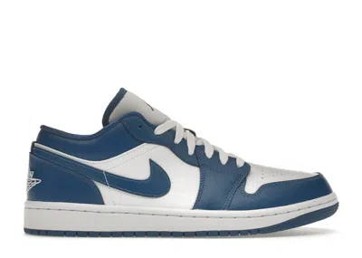 Pre-owned Jordan 1 Low Marina Blue (women's) Sneakers In White/dark Marina Blue