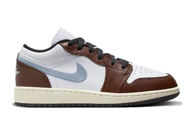 Pre-owned Jordan 1 Low Mocha Blue Grey Sneakers In White/black/sail