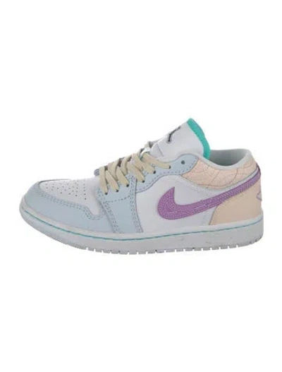 Pre-owned Jordan 1 Low Multi-color Sashiko Athletic Sneakers In White