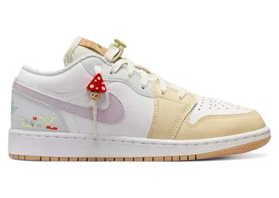 Pre-owned Jordan 1 Low Mushroom Sneakers In Beige/white/gum In Multi