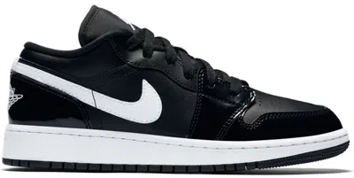 Pre-owned Jordan 1 Low Patent Sneakers In Black/white
