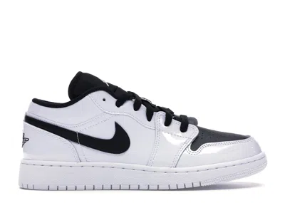 Pre-owned Jordan 1 Low Patent Sneakers In White/black In Multi