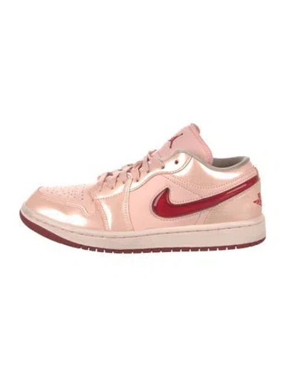 Pre-owned Jordan 1 Low Patent Valentine's Day Athletic Sneakers In Pink