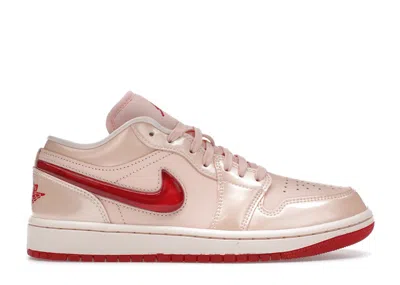 Pre-owned Jordan 1 Low Patent Valentine's Day (women's) Sneakers In Washed Coral/gym Red In Multi