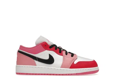 Pre-owned Jordan 1 Low Red Sneakers In Pink/white