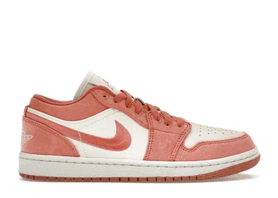 Pre-owned Jordan 1 Low Se Canvas (women's) Sneakers In Sky Blue J Orange/sail