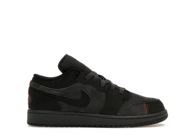 Pre-owned Jordan 1 Low Se Craft Dark Smoke Red Sneakers In Dark Smoke Grey/varsity Red/black