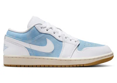Pre-owned Jordan 1 Low Se Denim (women's) Sneakers In Worn Blue/gum Light Brown/sail