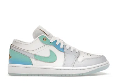 Pre-owned Jordan 1 Low Se Emerald Rise (women's) Sneakers In White/football Grey