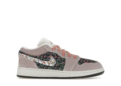 Pre-owned Jordan 1 Low Se Floral Sneakers In Platinum Violet/anthracite/red Stardust