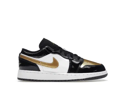 Pre-owned Jordan 1 Low Se Gold Toe Sneakers In Black/metallic Gold/white