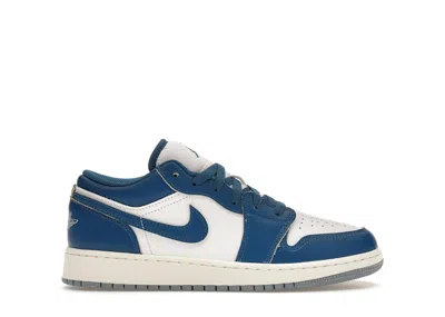 Pre-owned Jordan 1 Low Se Industrial Blue Sneakers In White/blue Grey/sail In Multi