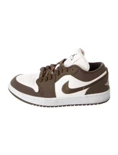 Pre-owned Jordan 1 Low Se Light Olive Athletic Sneakers In Brown