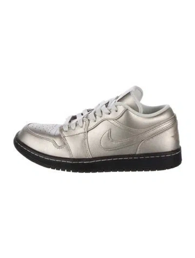 Pre-owned Jordan 1 Low Se Metallic Zinc Athletic Sneakers In Metallic/neutrals
