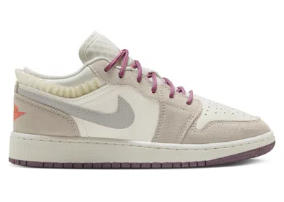 Pre-owned Jordan 1 Low Se Neutral Grey Sneakers In Sail/legend Light Brown/violet Dust