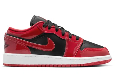 Pre-owned Jordan 1 Low Se Patent Bred Toe Sneakers In Black/white/varsity Red In Multi