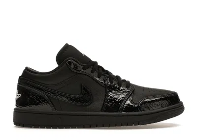Pre-owned Jordan 1 Low Se Patent Elephant (women's) Sneakers In Black/white