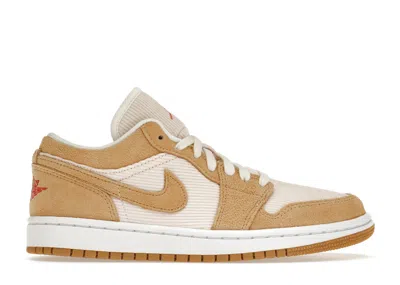 Pre-owned Jordan 1 Low Se Quartz Corduroy (women's) Sneakers In Quartz In Twine/orange/orange Quartz