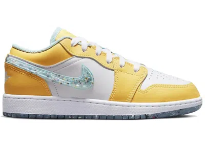 Pre-owned Jordan 1 Low Se Recycled Grind Sneakers In Citron Pulse/white/action Green