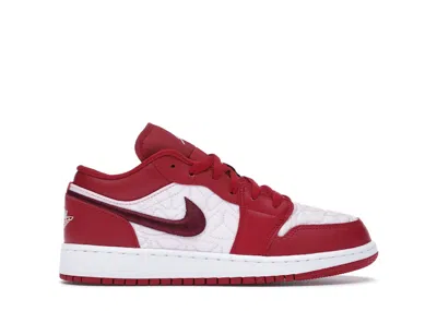 Pre-owned Jordan 1 Low Se Red Quilt Sneakers In Gym Red/pink Foam/dark Beetroot