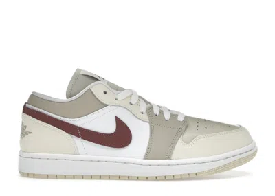 Pre-owned Jordan 1 Low Se Red Sepia (women's) Sneakers In Summit White/desert Khaki/light Khaki In Multi