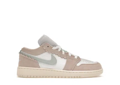 Pre-owned Jordan 1 Low Se Scalloped Edge Sneakers In Guava Ice/jade Ice/white