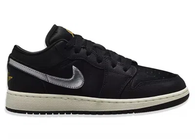 Pre-owned Jordan 1 Low Se Silver Gold Sneakers In Black/metallic Silver/sail